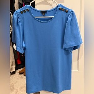 Ann Taylor Blue Top with Button Detail
